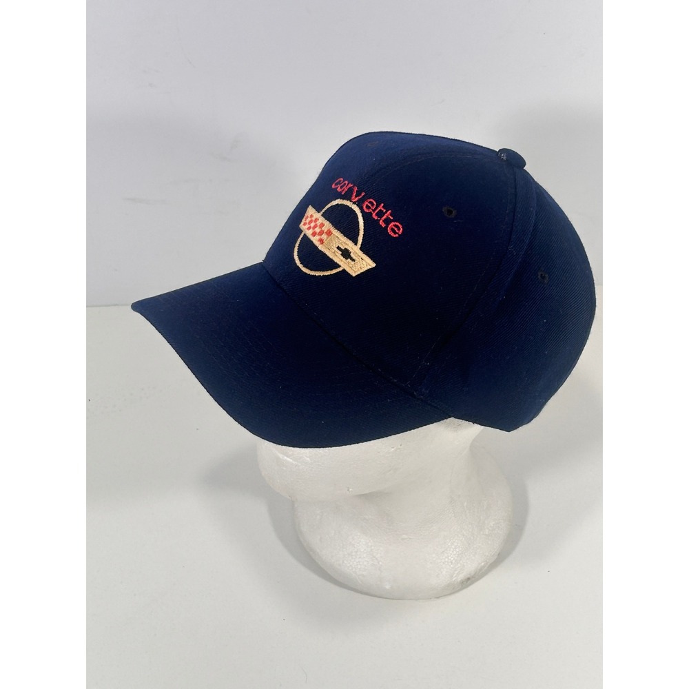 Corvette C4 Logo Navy Blue Embroidered Baseball Cap Wool Blend Adjustable Hat